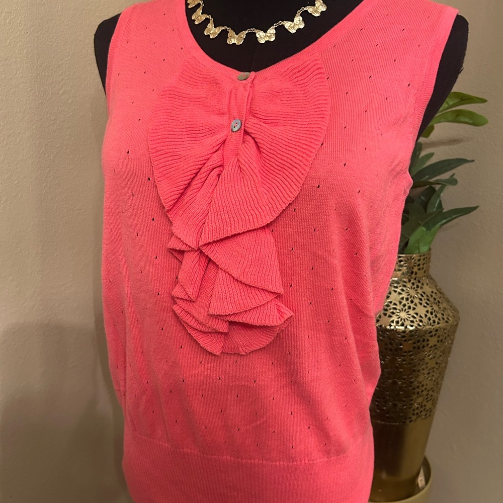 Joseph Pink Ruffle Front Cardigan - Picture 12 of 14
